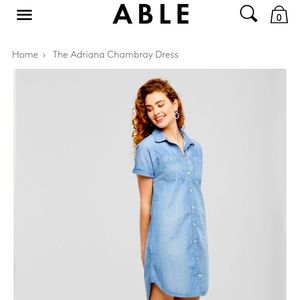 ABLE Adrianna Chambray dress size small